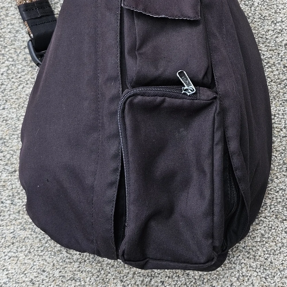 Kavu Rope Sling Bag Hiking One Shoulder Backpack Black Brown Travel Outdoor Bag